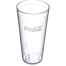 Carlisle FoodService Products 52243550G Stackable Restaurant SAN Plastic Coca-Cola Tumbler/Cup, 24 oz, Clear Pack of 72