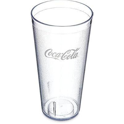 Carlisle FoodService Products 52243550G Stackable Restaurant SAN Plastic Coca-Cola Tumbler/Cup, 24 oz, Clear (Pack of 72)