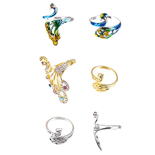 Ciieeo 6pcs Finger Knitting Crochet Loop Ring Crochet Ring Knitting Loop Ring Ring Yarn Guide