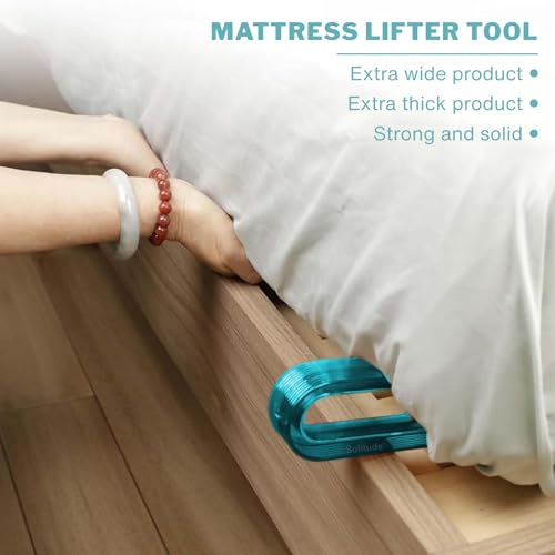 Image of Solitude 2 Pcs Mattress Lifter Tool & Bed Sheet Tucker | Ergonomic Handle | Easy Bed Making Tool Can Tuck Sheets, Holds Mattress Wedge Elevator for Lifting & Tucking (11 inch)
