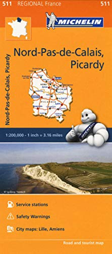 Michelin Regional Maps: France: Nord-Pas-de-Calais, Picardy Map 511