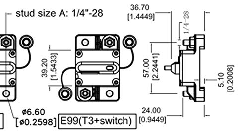 Zookoto 250 Amp Circuit Breaker, Marine Trolling Motors Boat Atv Manual Power Fuse Rest, Waterproof (250A) 12V-48Vdc (No Manual Button Disconnect) #TOP5