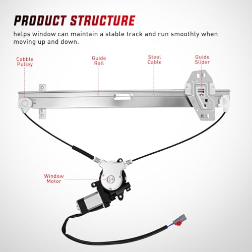 Image of Nilight 748-512 Power Window Regulator and Motor Assembly Rear Driver Side, OE Replacement for Honda Pilot 2003 2004 2005 2006 2007 2008