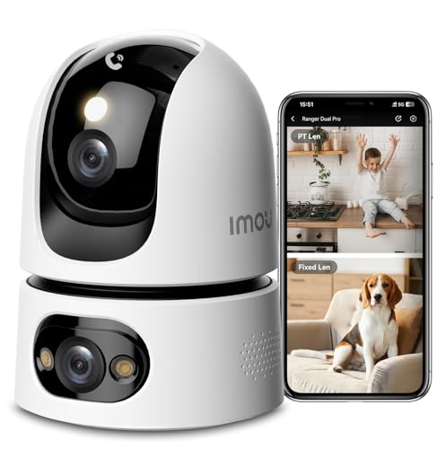 Image of Imou 8MP Security Camera Indoor, Dual-Len 360Pan-Tilt Baby Monitor Pet Camera for Home Security, 2.4 /5GHz WiFi, Work with Alexa & Google Home, Color Night Vision, Human /Pet Detection, No Monthly Fees