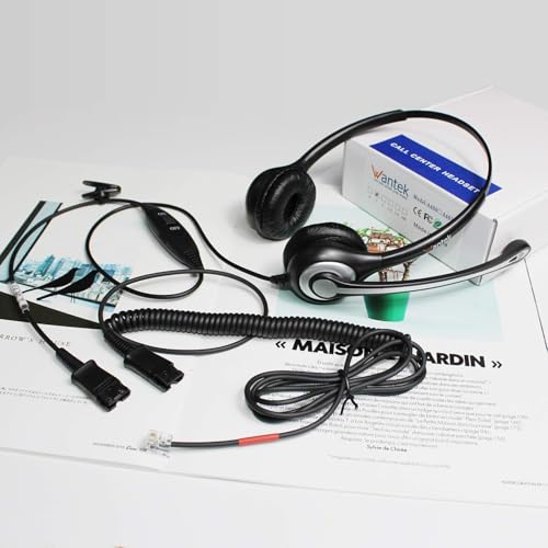 Wantek Corded Office Phone Headset with Noise Cancelling Microphone, RJ9 Telephone Headset For Yealink T19P T23G T42S Grandstream GXP1625 Avaya 1608 9608G Cisco 7905 7911 Landline Phones(602QDRJ4) - Image 6