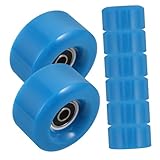 HONMEET 1set Double Row Roller Skate Wheels Non-Illuminating Pu Replacement Wheels Spanner for Inline Skates and Quad Suitable for Ages Easy Installation