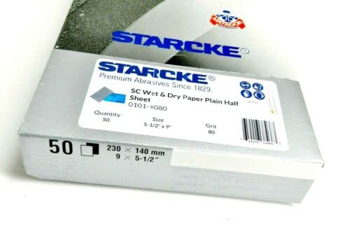 Matador Abrasive Wet or Dry Sandpaper 50 Sheet 80 Grit 5-1/2" x 9" Silicon Carbide Made in Germany