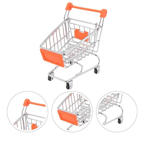 Toyandona 1Pcs Mini Supermarket Handcart, Metal Shopping Cart Supermarket Handcart Shopping Utility Cart Mode Storage Toy For Kids Kitchen Shop Plaything Toy, Random Color #TOP7