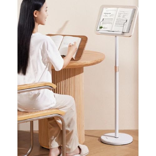 Supporto per libri da pavimento, altezza e angolazione regolabili, supporto per computer portatile, per lettura, pittura e riviste con clip per pagine
