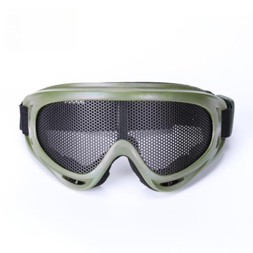 Wokyo Airsoft Mesh Goggles Impact Resistant Iron Mesh Pattern, Mesh Safety Tactical Goggles glasses Against Wind and Sand for Cosplay CS Game Skiing (Green)