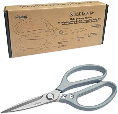 Sharp Leather Scissors, Adult Scissors All Purpose, Fabric Scissors Heavy Duty, Left Handed Scissors for Office, Sewing Scissors for Fabric Cutting