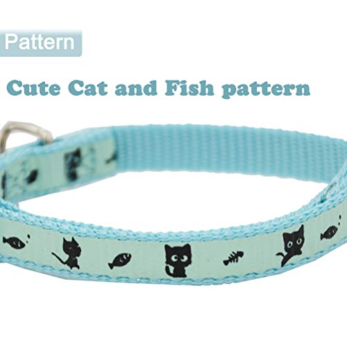 2 Pack Glow In The Dark Cat Collar With Bell Breakaway Safety Cat Puppy Collars With Pendant Purple And Light Blue #TOP3