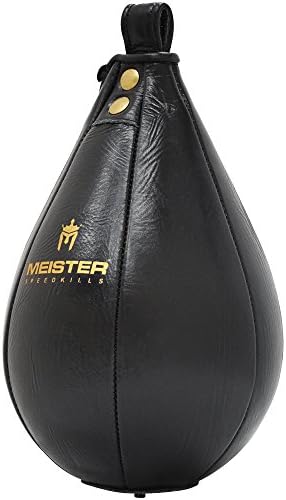 Meister SpeedKills Leather Speed Bag w/ Lightweight Latex Bladder - Black - Medium (9.5" x 6")