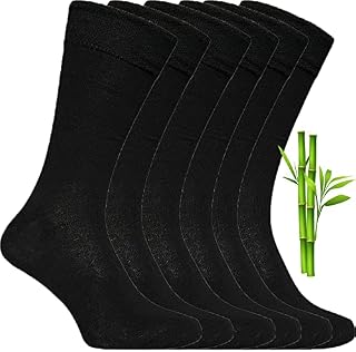 ZombaFlo 6 Pairs Bamboo Socks Gentle Grip Diabetic Socks for Men Super Soft Honey Comb Top UK Size 6-11 Multipack