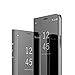 Produktbild COTDINFOR Samsung A8 Star Hülle Ledertasche Handyhülle Slim Clear Crystal Spiegel Flip Ständer Etui Hüllen Schutzhüllen für Samsung Galaxy A8 Star SM-G885 / A9 Star 2018 Mirror PU Black MX.