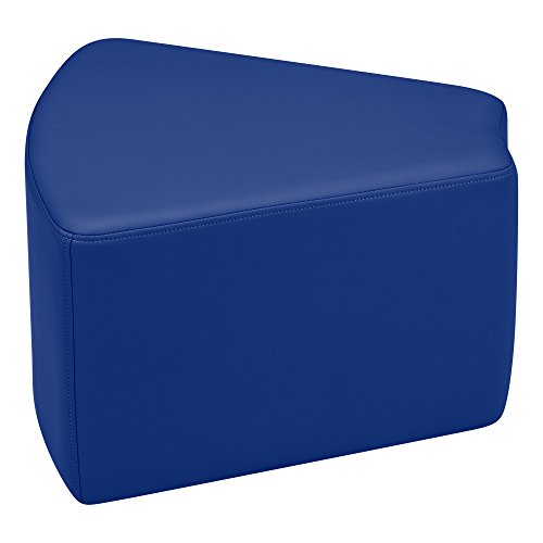 Image of Sprogs 12 inch H Structured Wedge Stool -Flexible Modular Collaborative Soft Seating for Office, Home, Lounge and School Classrooms with Durable Frame & Set of 2 inch Legs Add-on - Blue