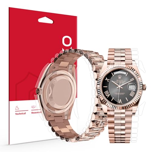 skoko [1Set Full Package Body Protection Film Compatible with Rolex Day-date 40mm Ref. 228235 228236 228238 228239, Glossy Clear Skin, Full Coverage, Anti Scartch, Extra pieces for tricky areas