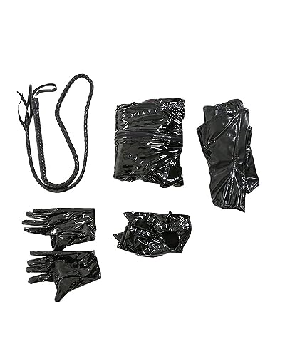Miccostumes Women'S Fullbody Black Catsuit Halloween Cosplay Costume Whip Zipper Patch  thumb #5