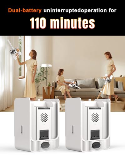 Image of Cordless Vacuum Cleaner, 2 Batteries 110 Mins Runtime, 580W 48KPA Stick Vacuum with Self-Standing, Tangle-Free Brush, LED Display, Vacuum Cleaner for Home Hardwood Floor, Carpet, Pet Hair