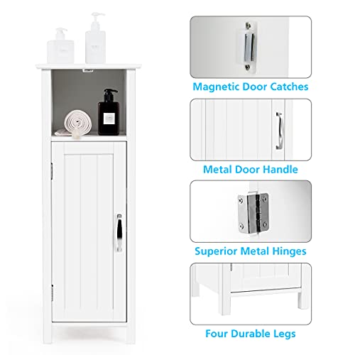 image for Costway Bathroom Cabinet, Laundry Vanity Cabinet w/Adjustable Shelf, A
