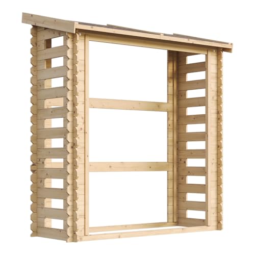 TIMBELA M201 Abri à bûches -l86xL184xH200 cm/ 0.9 m2 - Abri De Stockage du Bois et Range bûches extérieur