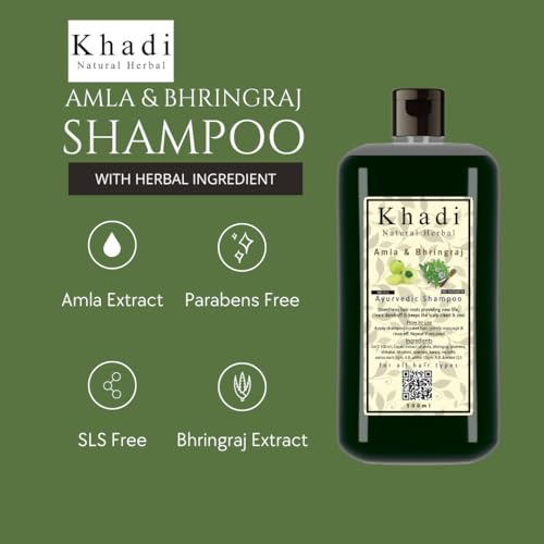 Image of Khadi Natural Herbal Amla Bhringraj Shampoo 500 ml And Aloevera Conditioner 200 ml For Hair Growth | Hair Fall Control Shampoo And Conditioner Combo Pack