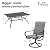 PHI VILLA 7 Piece Patio Dining Set for 6, 1 Large Metal Table and 6 Outdoor Dining Chairs with High Back and Padded Textilene, Outdoor Furniture Set for Garden, Yard