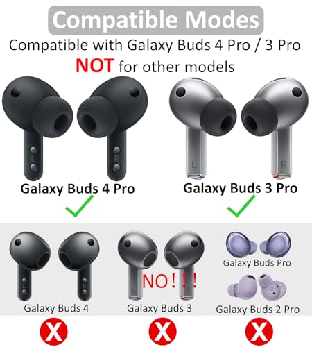 Image of Galaxy Buds 3 Pro Memory Foam Tips Earbud, 2 Pairs Replacement Comfortable No Silicone Pain Noise Isolation Earbuds Accessories Compatible with Samsung Galaxy Buds 3 Pro - Black S