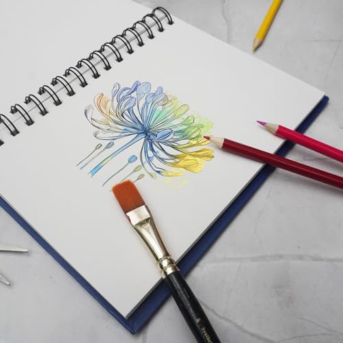 Image of NOTEHOUSE A5 Portrait Spiral Sketchbook (14x21 cm) | 96 Unruled White Thick Pages | Professional Drawing Notebook | Blue Hard Cover Art Book for Artists & Students
