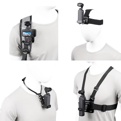 Fixation DJI Osmo Pocket 3 kit 4 en 1 avec harnais de poitrine pour filmer sans les mains