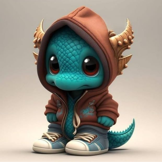 Ltahtliay Cool Dragon Figurines, Unique Handcrafted Resin Dragon Statue, Cute Baby Dragon Ornament,Mini Cute Dragon Dinosaur Sculpture Home Office Desktop Decor Ornaments Gifts (A)