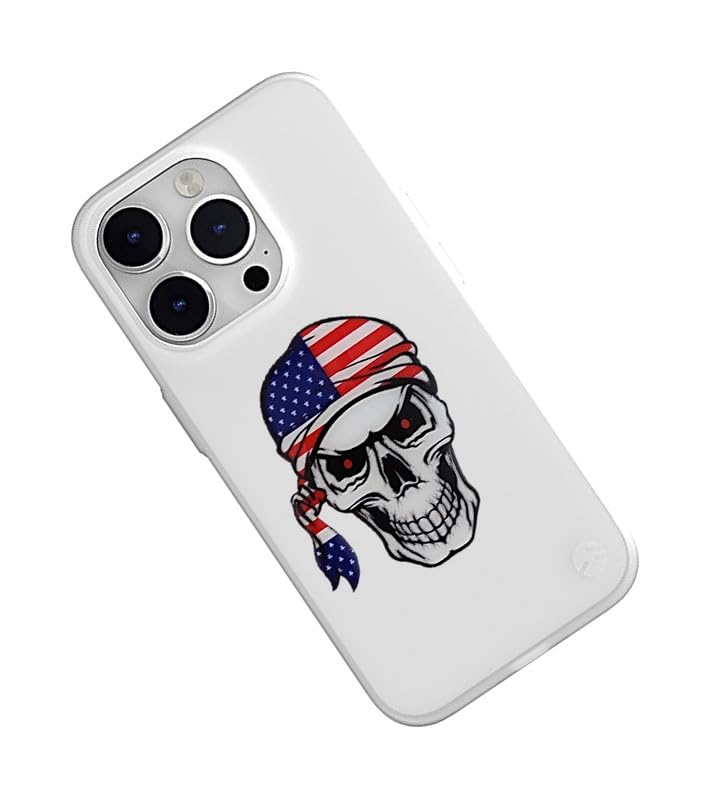 Skull with USA American Flag Bandana on Head Sticker | Glossy Mobile Phone Sticker | Made by Rubber | Scratch Resistant | Impact Resistant | for Mobile, Laptop, Bike, Bottle, Car etc.-image-49