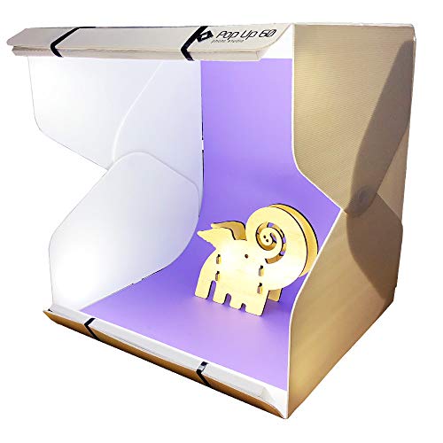 Mini Estúdio fotográfico Pop Up Mutu 60CM com 2 Luz de LED e 3 Cores de Fundos