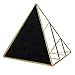 MyGift Glass Pyramid Small Jewelry Organizer Box with Brass Metal Frame, 3 Tier Crystal Display Case