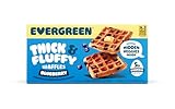 Evergreen Thick & Fluffy Waffles, Blueberry - Whole Grains, No Preservatives, Nut-Free, Individually Wrapped, Air Fryer Ready, Frozen Breakfast, 9 oz