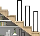 HIOSIEFUO Black U-Shaped Stair Railing Handrails, U-Shaped Stairs Handrail Banister, for Outdoor and Indoor Side Steps, Black Metal Wrought Iron Balustrade Hand Rails Fence(1.1ft/35cm)