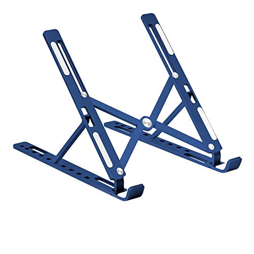 Kinbashi Laptop Stand Suspend Desktop Lifting Rack Compatible with MacBook Air Proï¼Œ Erect Raise Radiator 9-Grade Folding Aluminum Alloy Portable Stand MAC Portable Stand Lenovo Hands Up - Dark Blueâ€¦