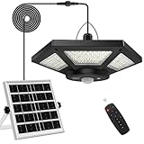 AEQ Solar Shed Light Indoor Outdoor Work in Daytime with Remote Control, 360° Lighting Waterproof Solar Indoor Lights with Motion Sensor/Timer/5 Modes for Home Garage Barn