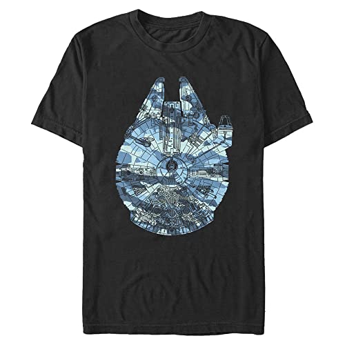 T-shirt Star Wars Falcon au motif camouflage original sur fond noir texturé 3XL