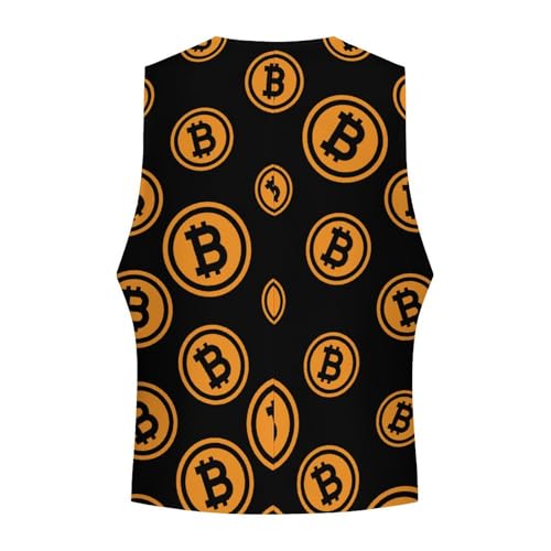 Bitcoin Logo Funny Men's Formal Suit Vest Casual Business Dress Waistcoat Printed Vest Slim Fit4