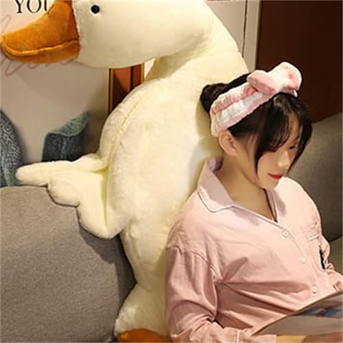 Weißes Gänse Plüschtier，Riesige Gans Plüschtiere Große Ente Puppe Weiches Kuscheltier Schlafkissen Kissen für Kinder und MädchenPlüsch Gans Kissen Puppe Geschenk für Fans Kinder (50 cm,Weiß)
