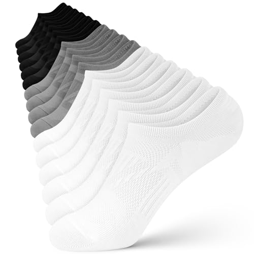 wernies No Show Socks for Women - 8 Pairs Low Cut Invisible Casual Short Ankle Socks for women Black/White/Gray 5-8