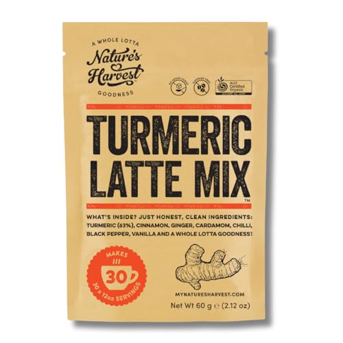 Nature's Harvest Organic Turmeric Latte Mix 60g Pack, 30 Servings
