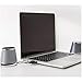 Amazon Basics Stereo 2.0 Speakers for PC or Laptop with Volume Control, 3.5mm Aux input, USB-Powered, 1 Pair, Silver