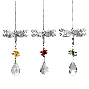 Dragonfly Crystal Suncatcher Prisms Bead Hanging Crystal for Windows Prisms Garden Wedding Christams Decor Rainbow Maker…