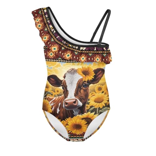 Binienty Summer One Piece Swimsuits for Girls Fashion Beach Ruffled Halter Bathing Suit Sweet Gifts for Daughter Sister