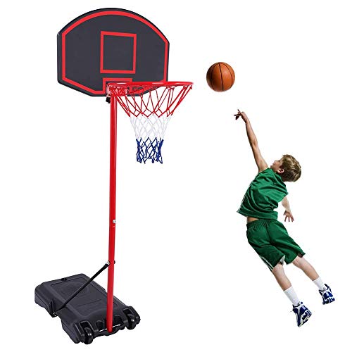 GreenGee Portable Basketball Hoop Portable Mini Basketball Hoop System for Kids(US Stock) Height Adjustable(5.8-7.4 ft) Basketball Hoop Indoor Outdoor Basketball Hoop System…