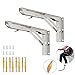 OTraki Escuadras Abatibles para Mesa, 25cm Soporte Estantes Plegables de Pared en Inox para Ahorrar Espacio Angulos Metalicas Plegables Estantería con Tornillos, 2 Piezas