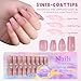 150pcs Maigitur French Gel Nail Tips - Skin Tones Nude Press on Nails Short Coffin Nail Tips Nude Pre Colored Soft Gel Nail Tip Reusable False Nails in 15Sizes-Soak Off Acrylic Fake Nails Extensions…