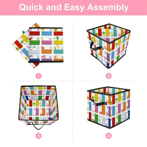 Boîte de rangement en tissu cube avec poignées robustes pour dressing
